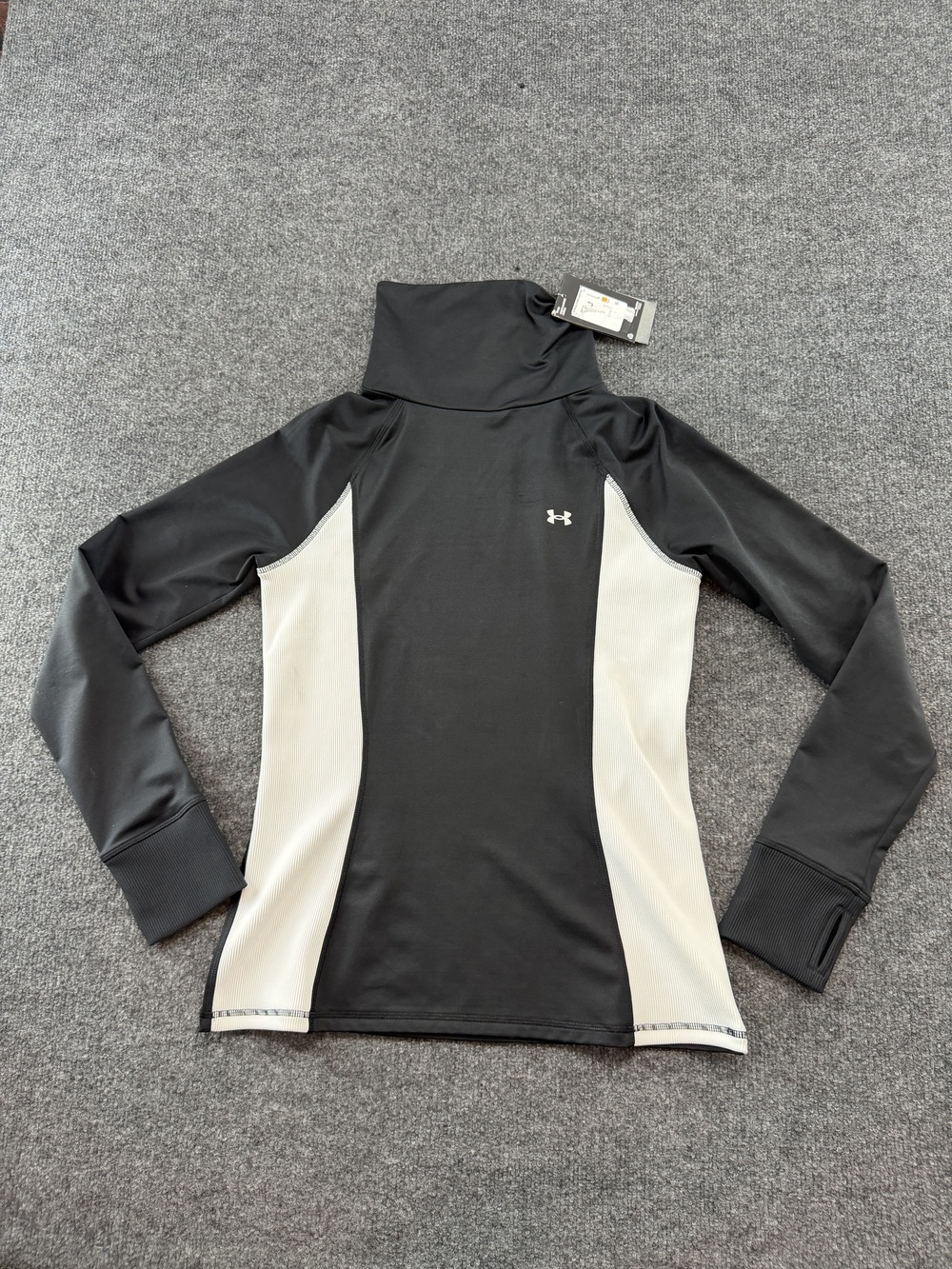 Under Armour Shirt Womens Small Black ColdGear Mock Neck Long Sleeve Thermal